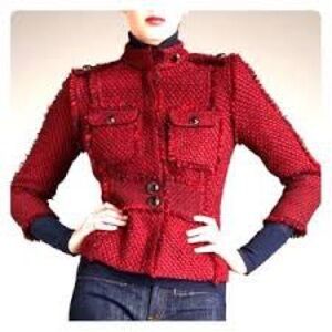 Tory Burch Red Textured Blazer